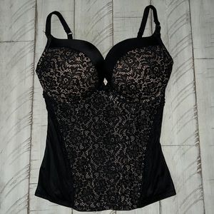 Black Bustier Push Up Lace Corset